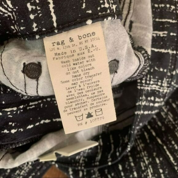 Rag & Bone jean women’s legging black with white abstract stripes 24 - Picture 11 of 16